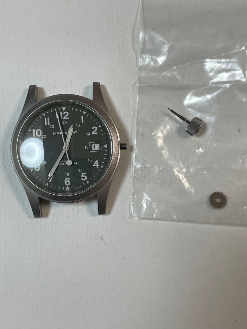 HAMILTON ミリタリー 手巻き時計 ダークグリーン ジャンク - メルカリ