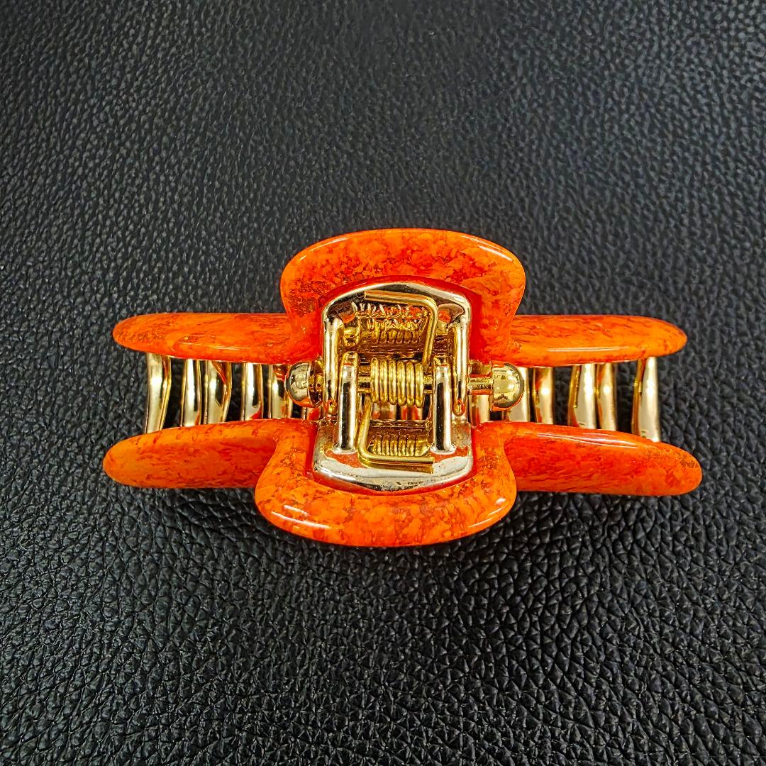 acca アッカ ヘアクリップ 希少 オレンジ マーブル ヘアアクセ Mサイズ