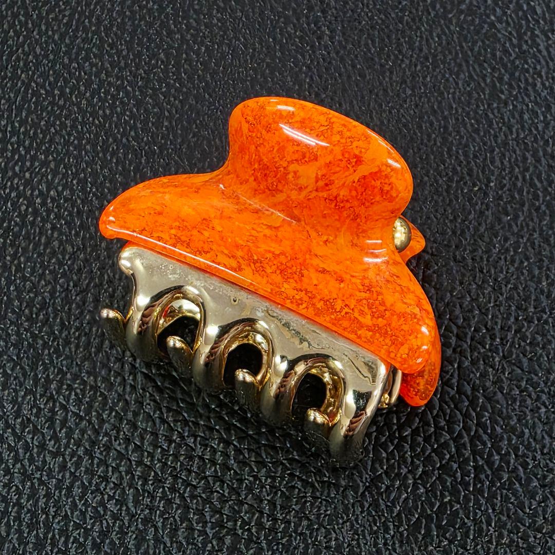 acca アッカ ヘアクリップ 希少 オレンジ マーブル ヘアアクセ Mサイズ