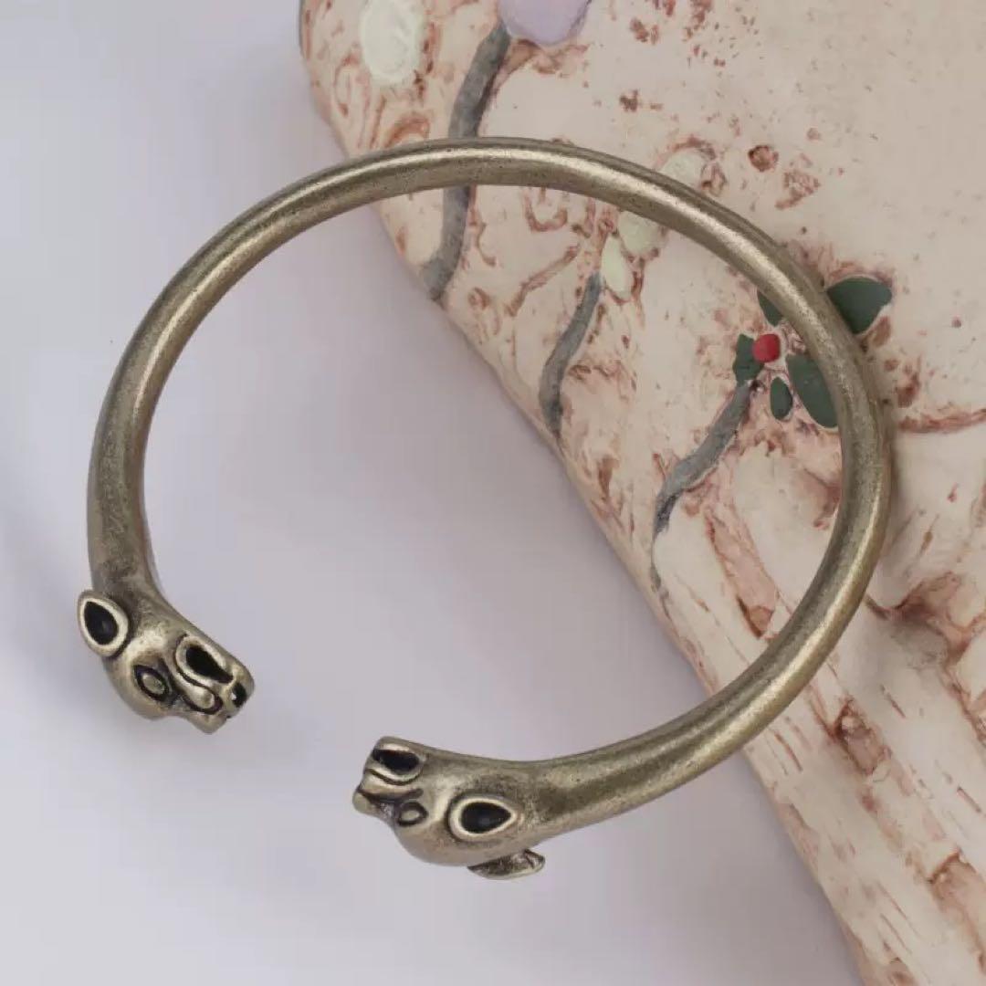 真鍮 バングル パンサー アクセサリー ブレスレット ヴィンテージ調