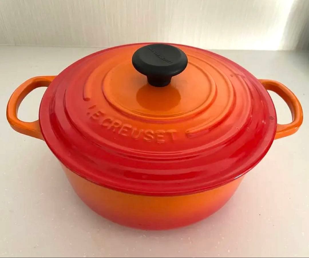 LE CREUSET 】オレンジと赤のグラデーション 20㎝ - メルカリ