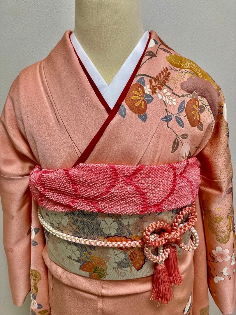 美品 成人式❤️ 振袖フルセット 正絹 ピンク 駒刺繍