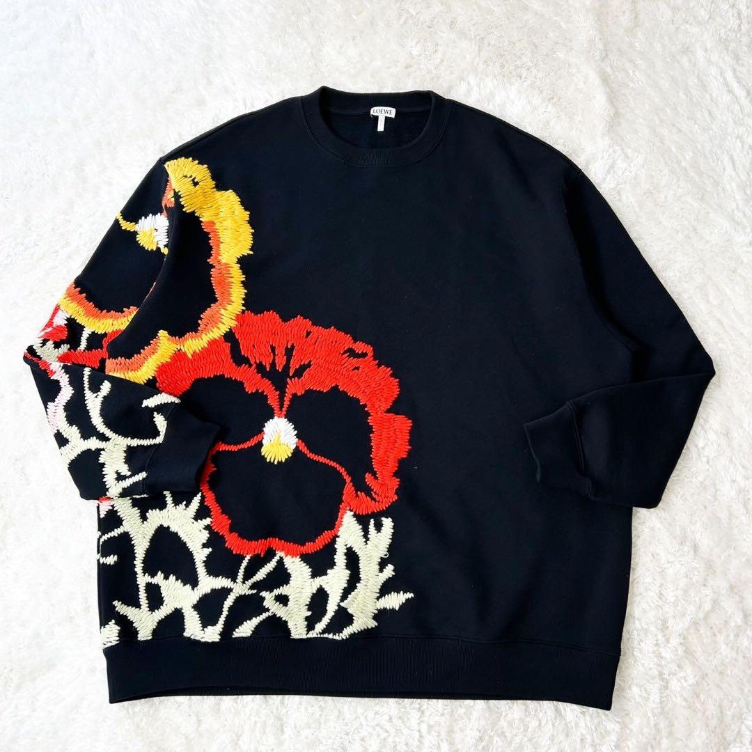 完売品✨】LOEWE パンジー 刺繍 スウェット 平手友梨奈 黒 S コラボ