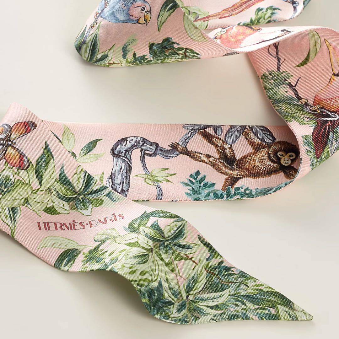 新品未使用 エルメス ツイリー 《赤道直下》 ピンク 2026SS 新作 タグ