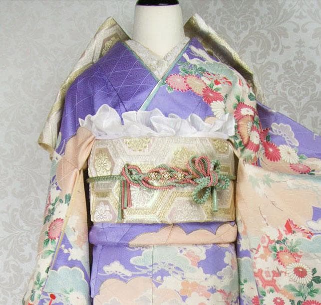 パステル古典柄/ぼかし染め/金駒刺繍/振袖フルセット m61白 成人式