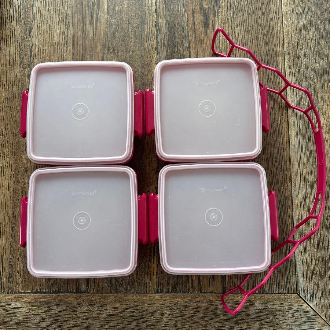 Tupperware タッパーウェア4個セット（すのこ2枚付）カルテット弁当箱