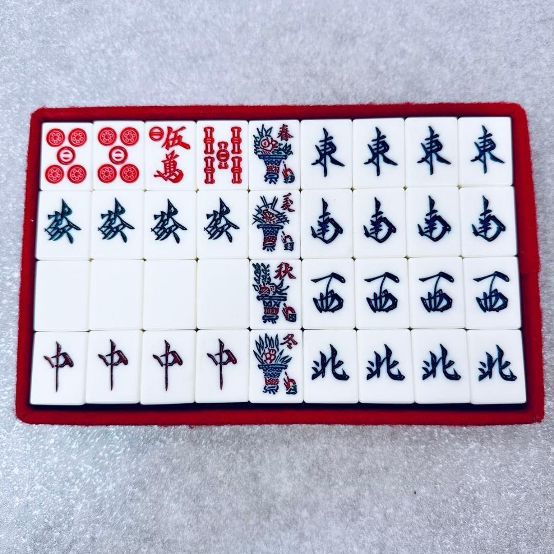 極美品・希少】ミズノ丸一 麻雀牌 らん（麗）家紋牌 背竹 付属品完備