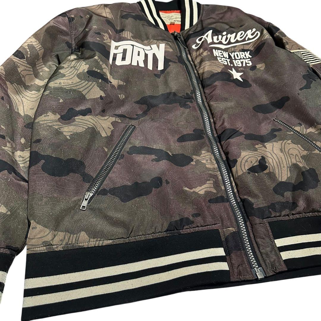40周年記念モデル】アヴィレックス MA-1 カモフラ 刺繍 バックロゴ XL