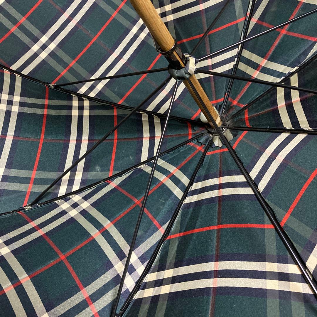 Burberry バーバリー グリーン チェック 長傘 中古品 - メルカリ