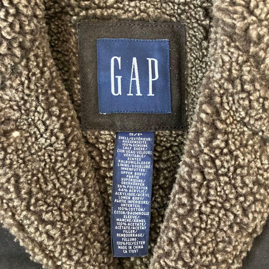 90s GAP オールドギャップ スエードレザー 裏ボア ランチコート/S