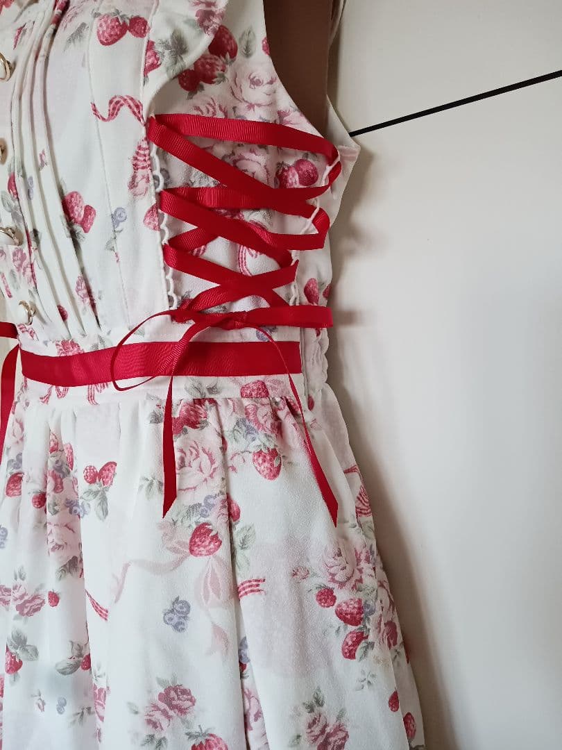 激レア完売☆LIZ LISA いちごローズブーケレースアップリボンフリル