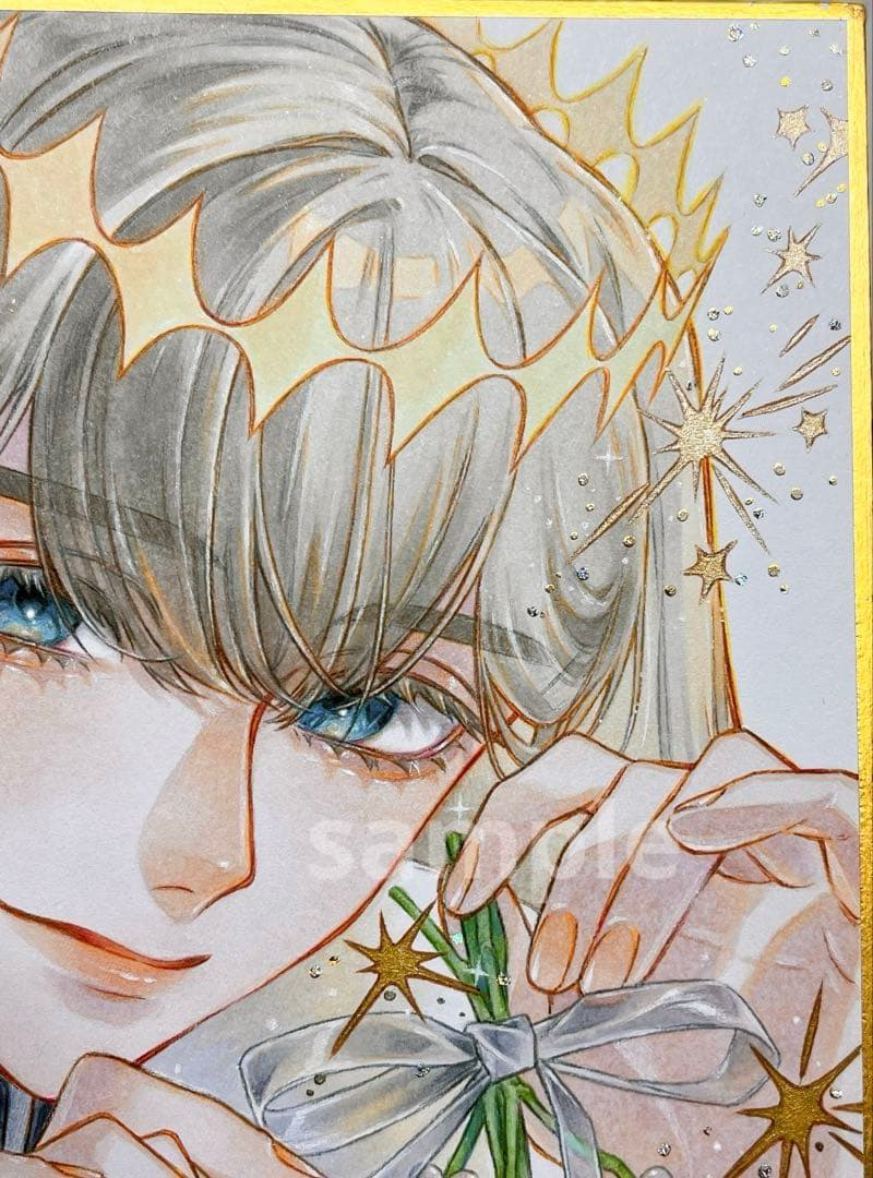 m*可様 ✴︎ オベロン ✴︎ 手描き イラスト 寸松庵色紙 - メルカリ