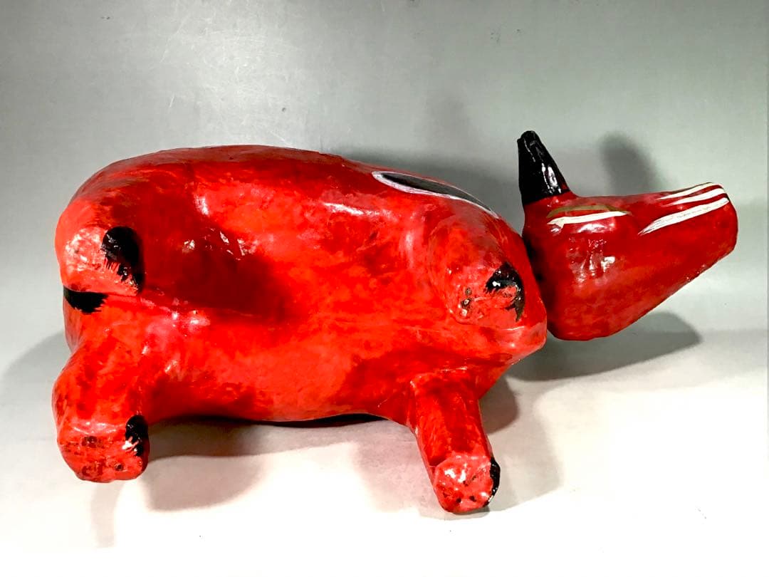 古手 大きい 五十嵐民芸 首振り 赤べこ 張子 人形 郷土玩具 会津 牛