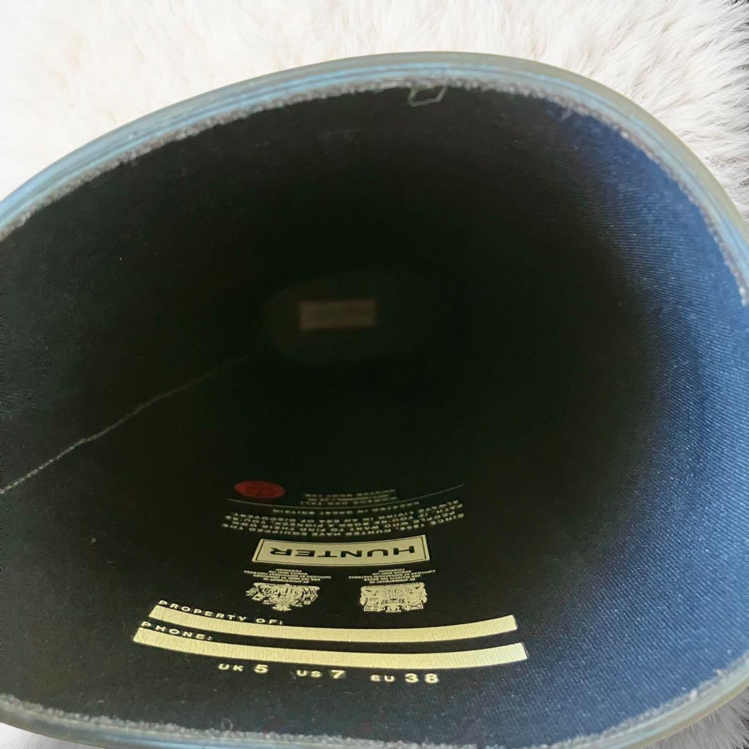 バックル ネイビー ハンター レインブーツ 24.0cm US7 38 ロング