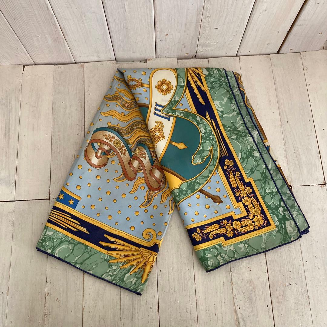 HERMES エルメス スカーフ カレ90 グリーン×ゴールド - メルカリ