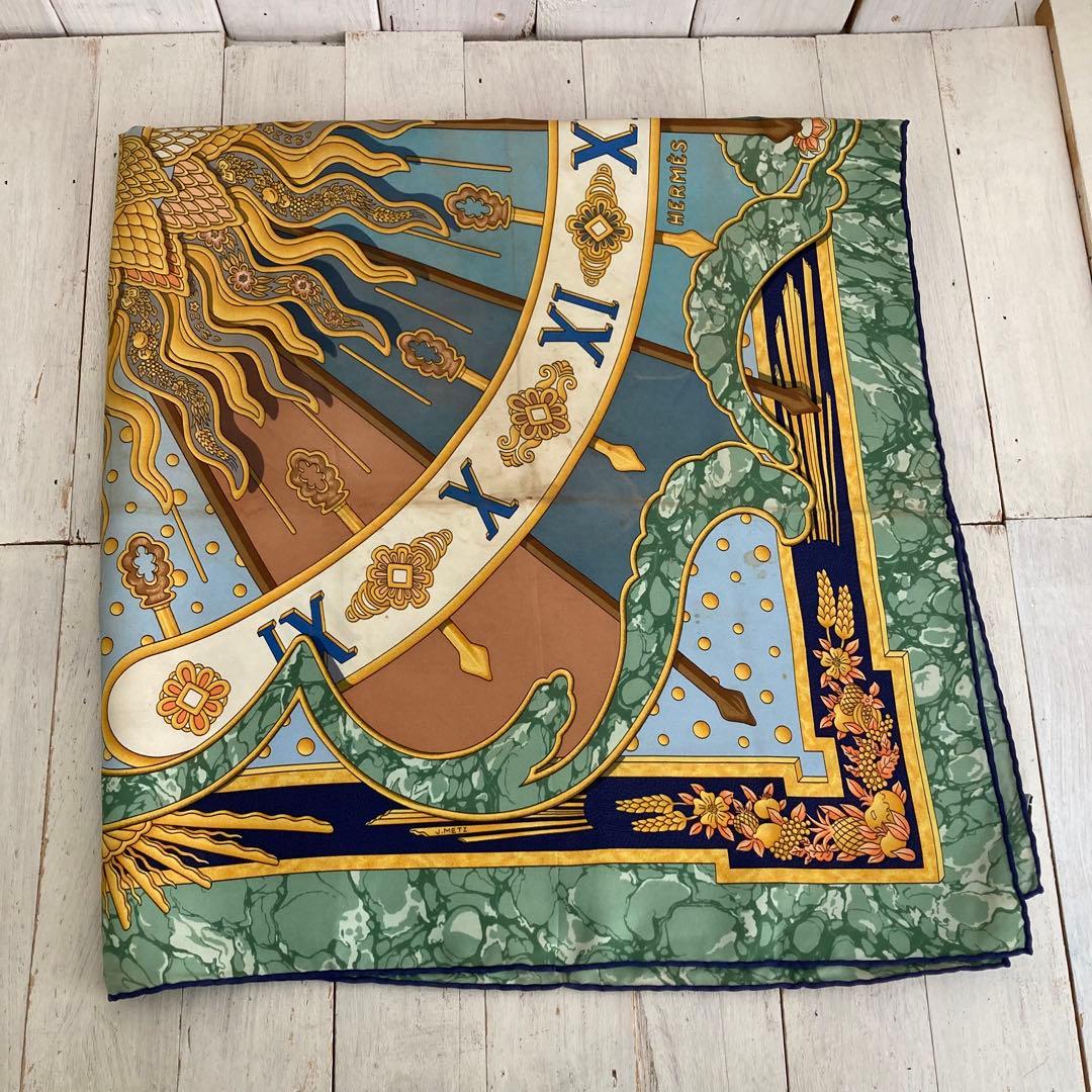 HERMES エルメス スカーフ カレ90 グリーン×ゴールド - メルカリ