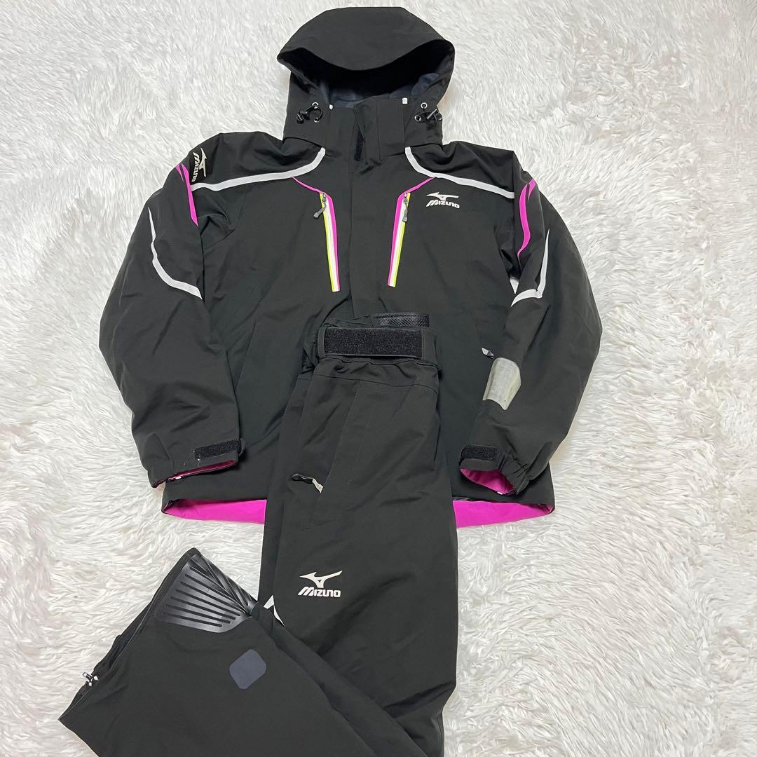 最高級 ミズノ MIZUNO スキーウェア セットアップ serious 黒 MIZUNO（ミズノ） スキーウェア メンズ スキージャケット レディース