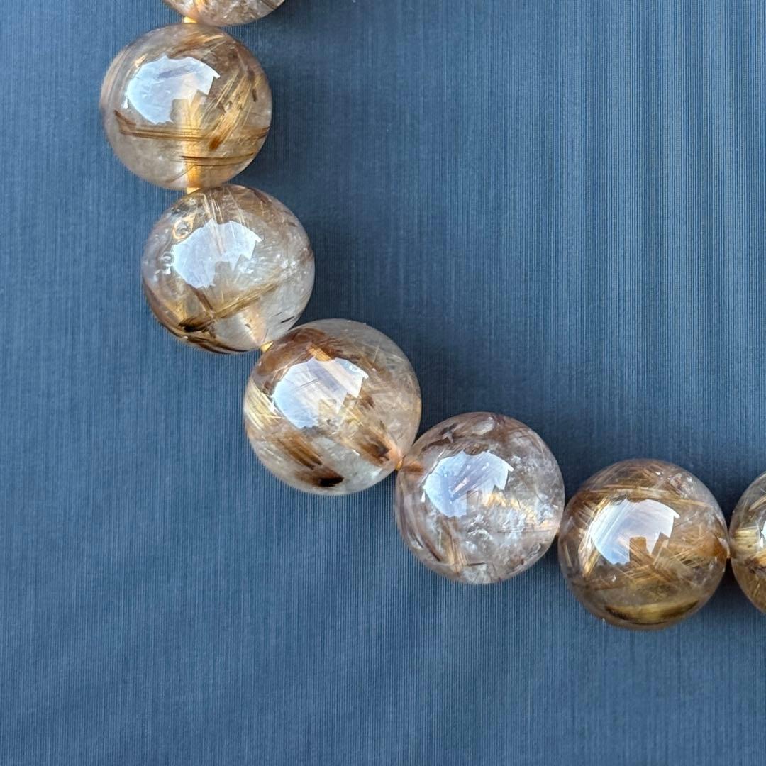 タイガータイチンルチルクォーツ 約11.5〜12.0mm A4801