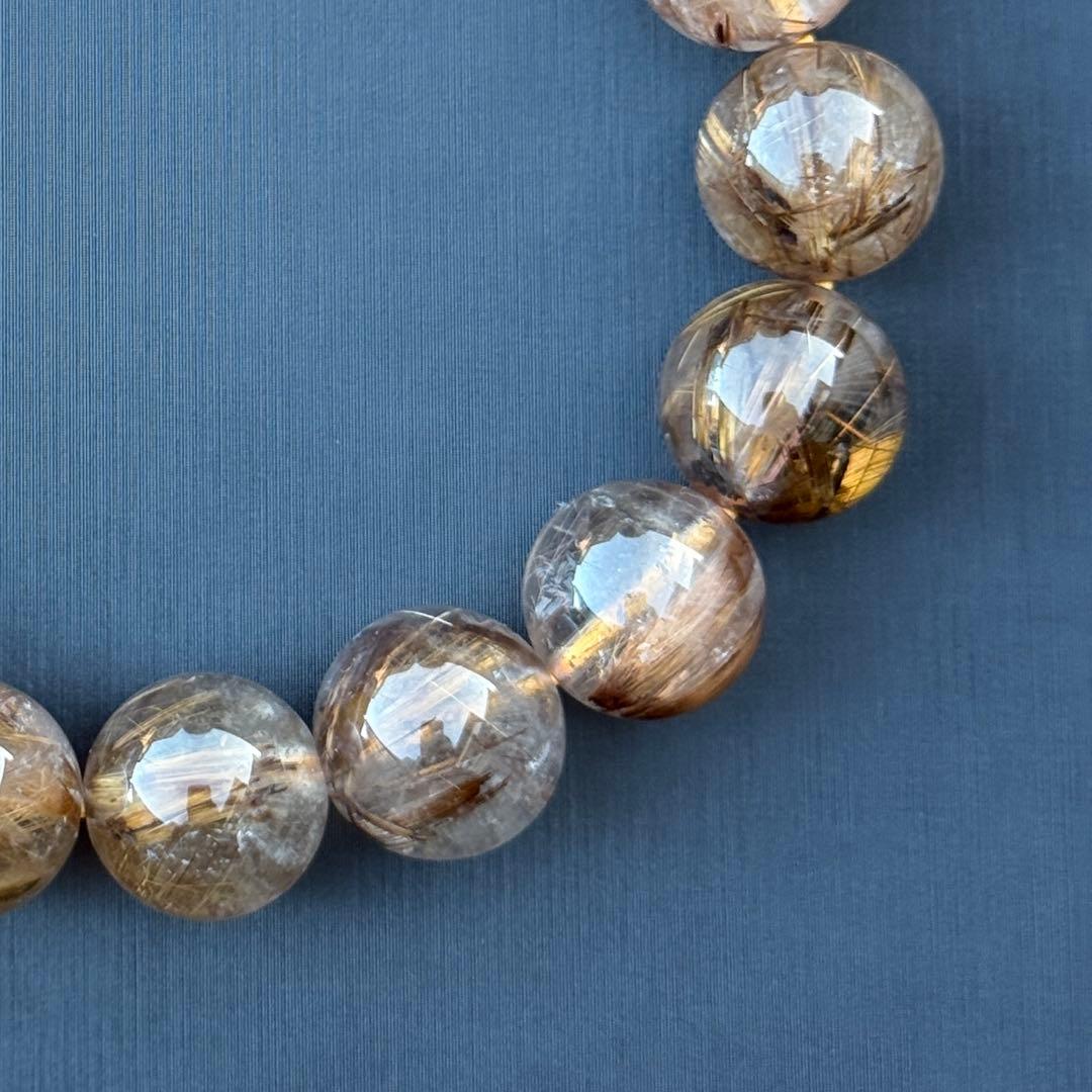 タイガータイチンルチルクォーツ 約11.5〜12.0mm A4801