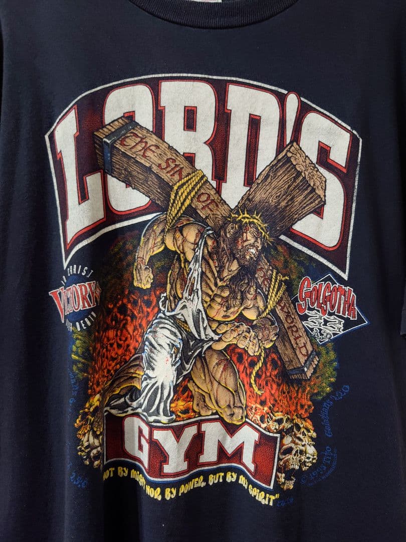 90s LORD'S GYM ローズジム USA製ジーザスTシャツ L