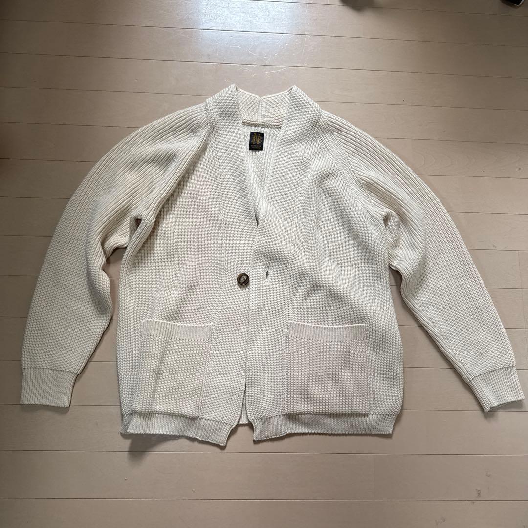 【りえぽんさん専用】BATONER バトナー　オフホワイト　カーディガン BATONER / バトナー | SOLID WOOL RIB CREW CARDIGAN (レディース