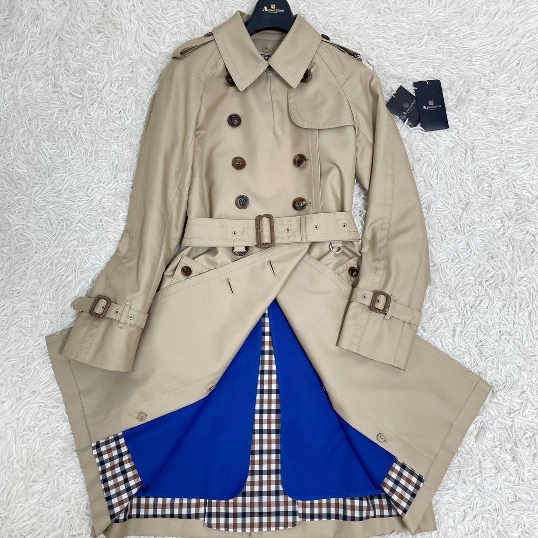 未使用タグ✨️アクアスキュータム 青ライナー トレンチコート 大草