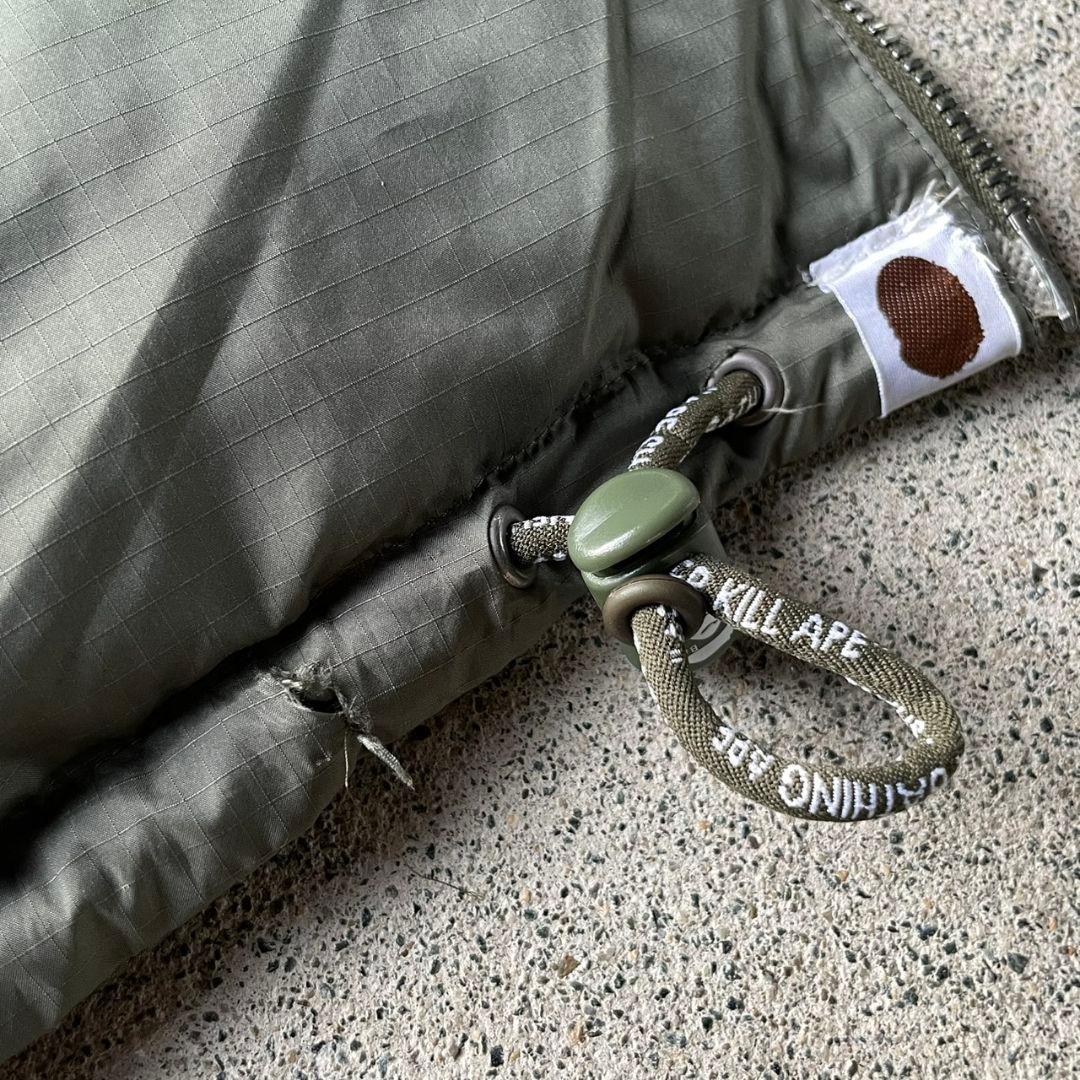 00s A BATHING APE puffer jacket khaki - メルカリ