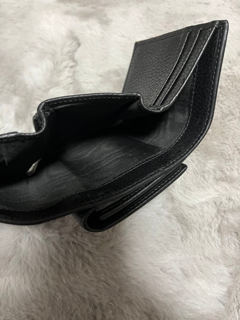 hiro様 グッチ 折り財布 GGマーモント Wホック レザー ブラック 黒