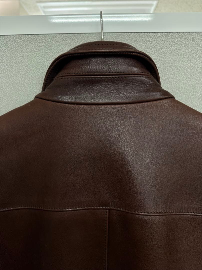 LOST CONTROL レザージャケット カーコート ブラウン バーガンディー