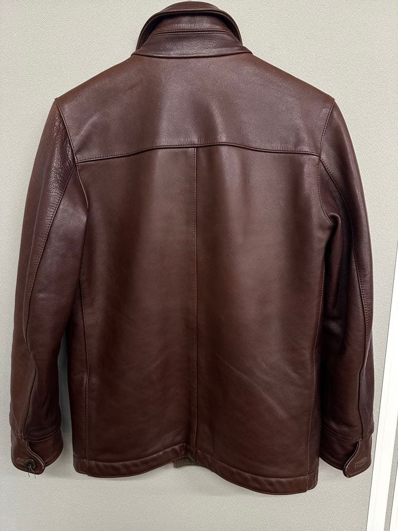 LOST CONTROL レザージャケット カーコート ブラウン バーガンディー