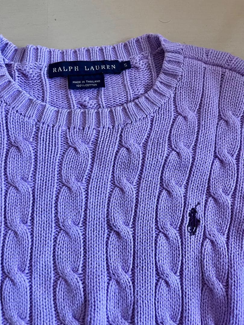 美品】Ralph Lauren ラベンダー カラー ケーブルニット S - メルカリ