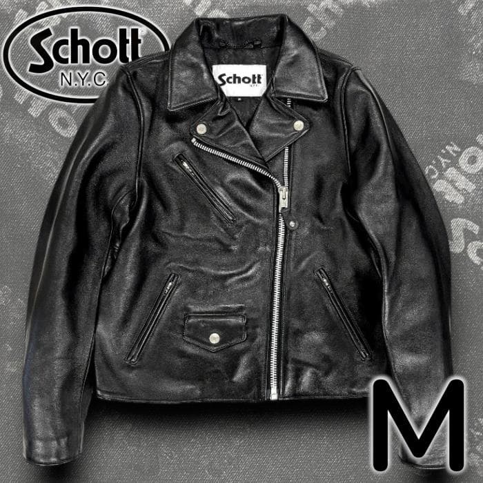 ショット ラムレザー ダブルライダース レザージャケット 定7.4万 M Schott N.Y.C（ショット） Schott ラムレザー ダブル ライダース