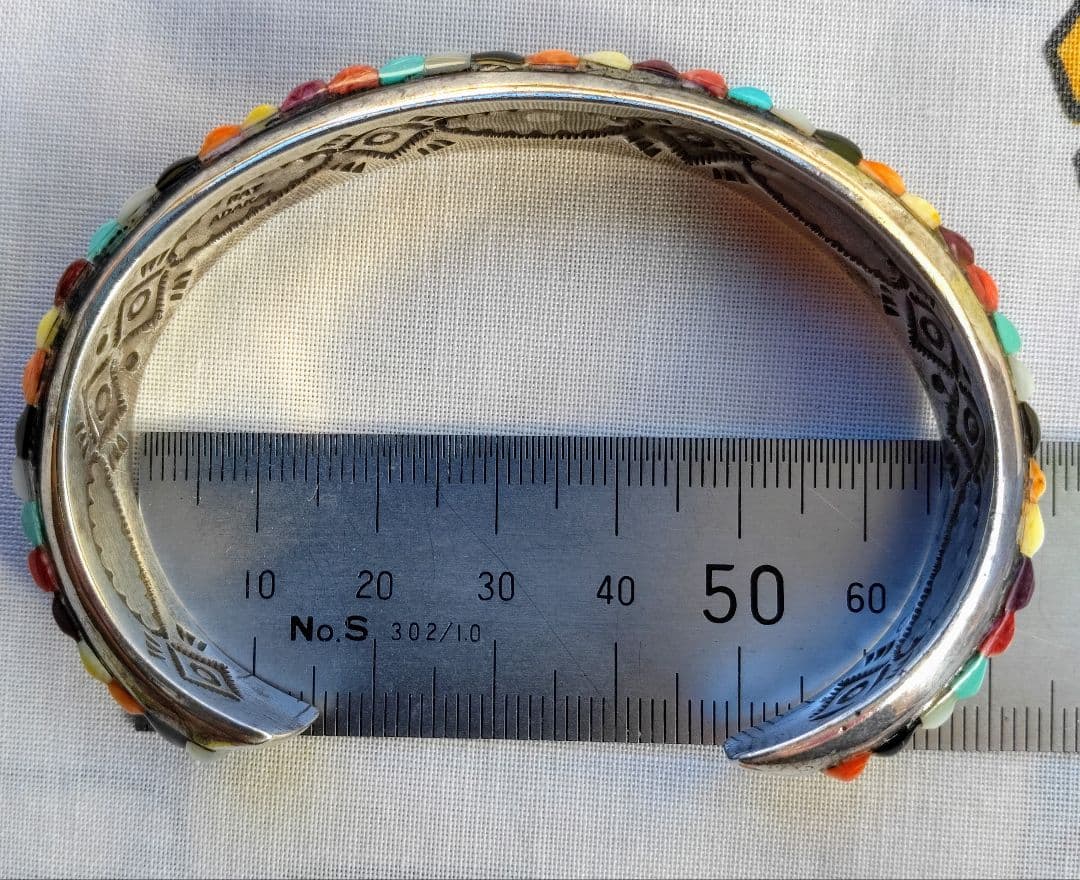 レイアダカイ☆Ray Adakai ナバホ族☆マルチインレイ・バングル M