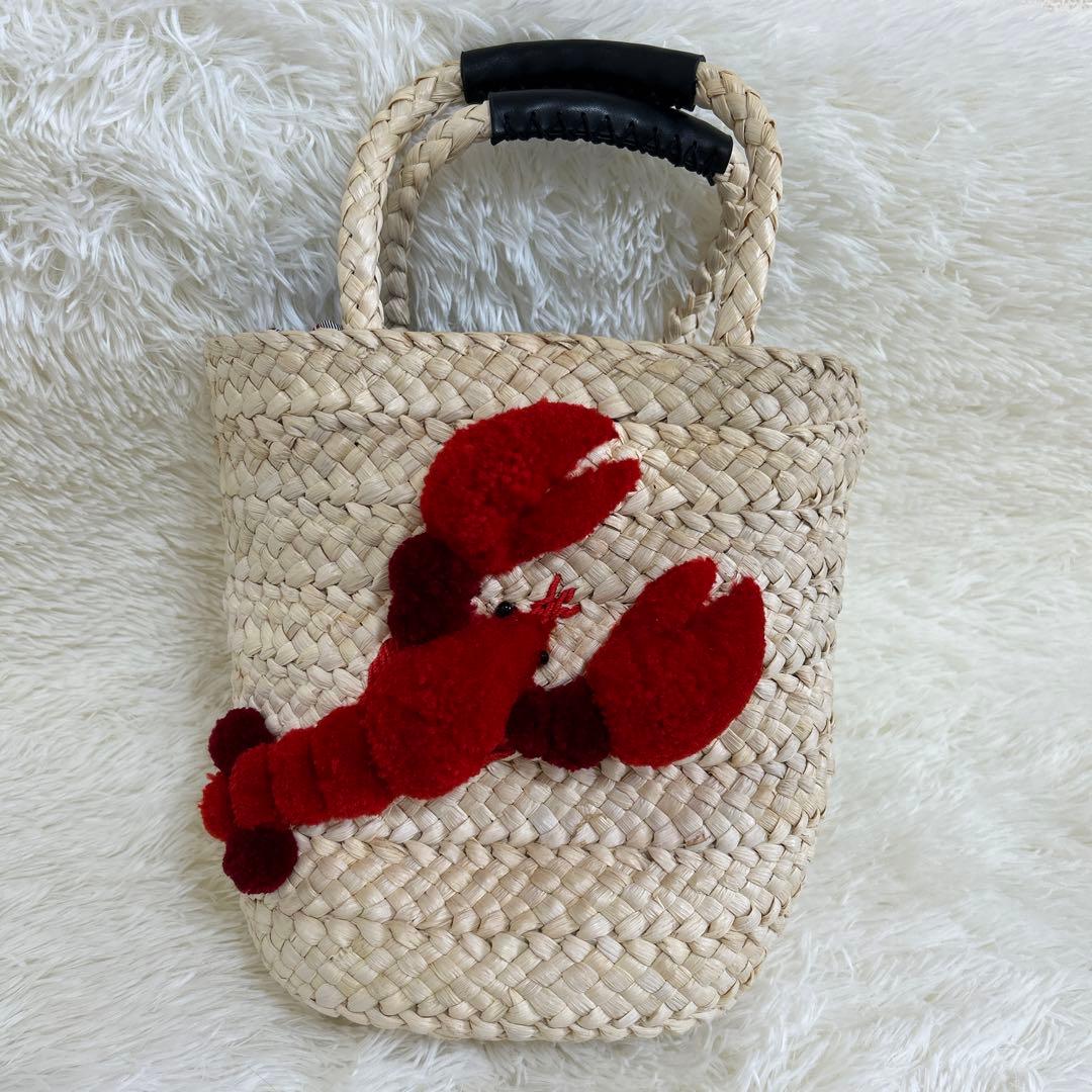 《ear PAPILLONNER》ロブスター刺繍のかごバッグ