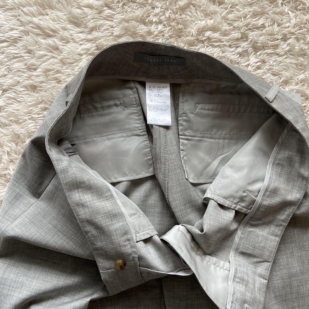 美品大きいサイズ42/44 セオリーリュクスパンツスーツエグゼクティブ灰