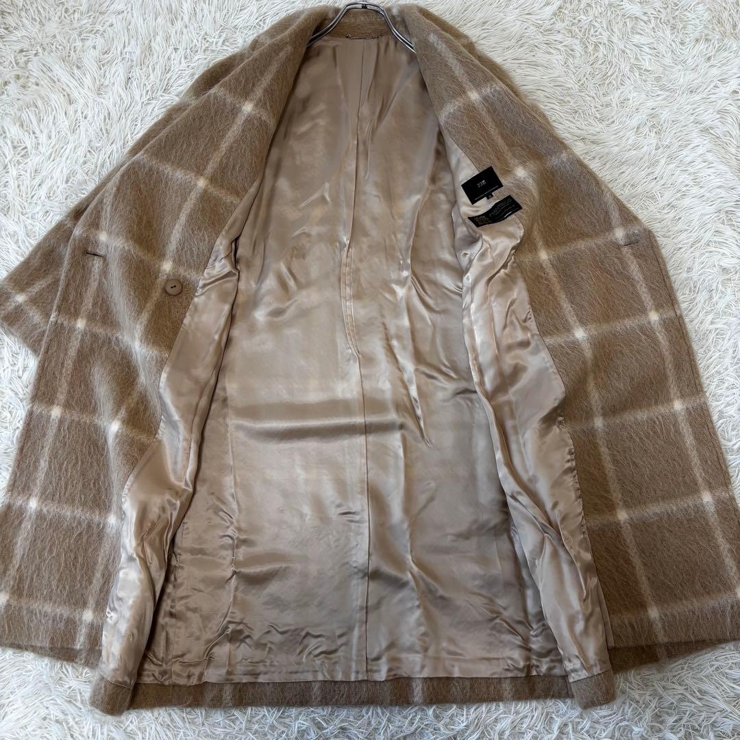 23区✨アルパカウール チェスターコート シャギー素材 チェック MANTECO