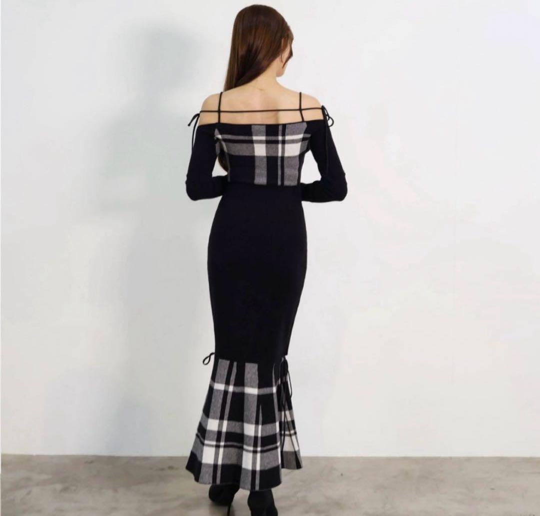 RANDY String core plaid dress ロングワンピース - メルカリ