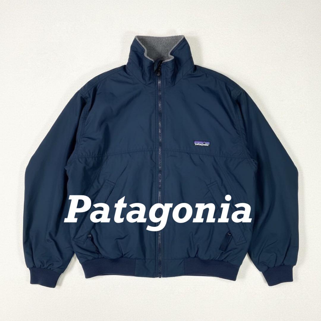 希少！L patagoniaシェルドシンチラジャケット ネイビー パタゴニア
