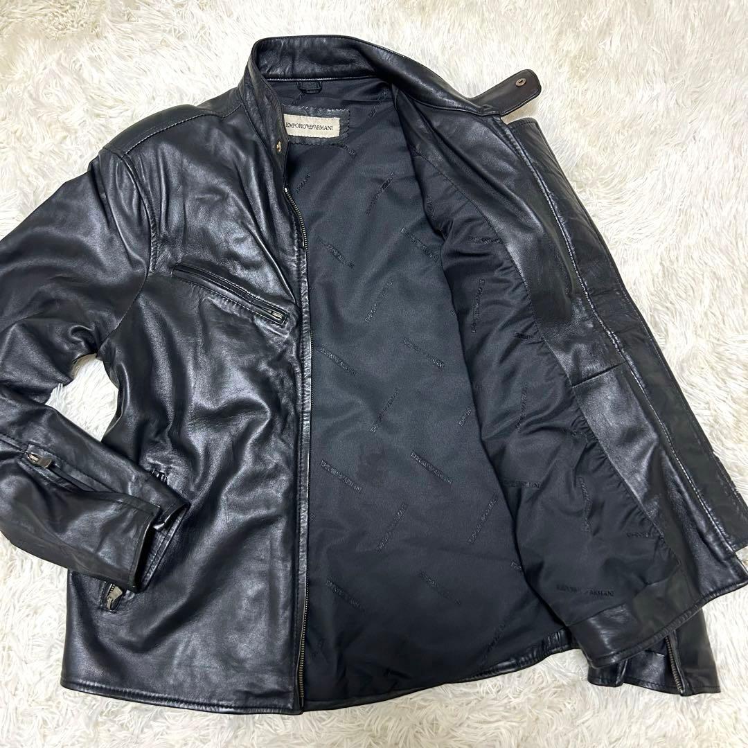 エンポリオアルマーニ ライダースジャケット レザージャケット