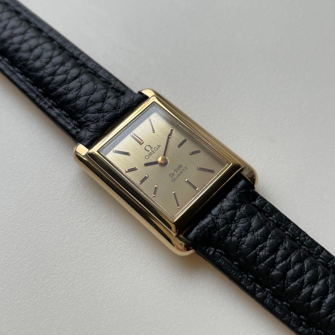 オメガ ヴィンテージ デビル タンク クォーツ式 レディース ベルト電池