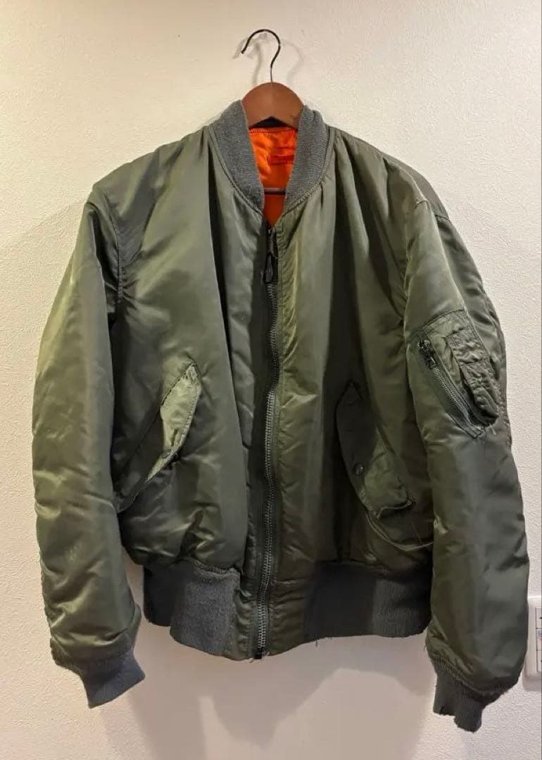 ALPHA MA-1 90年代　アメリカ製　XL ALPHA ☆90年代初期USA製ALPHAアルファMA-1フライトジャケットXL☆ MA-