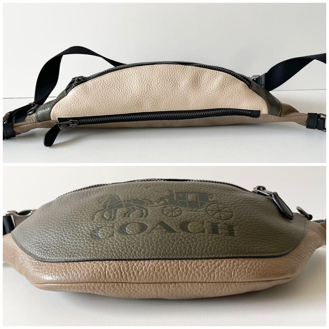 ほぼ新品】COACH メンズ ボディバッグ ワーレン 本革 馬車