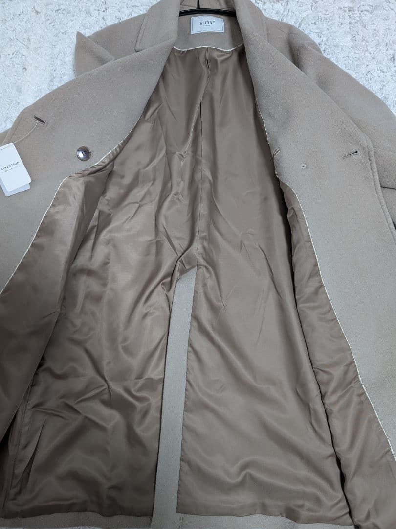 みーこ様 スローブイエナ ECO WOOL ダブルブレストコート 36 ベージュ
