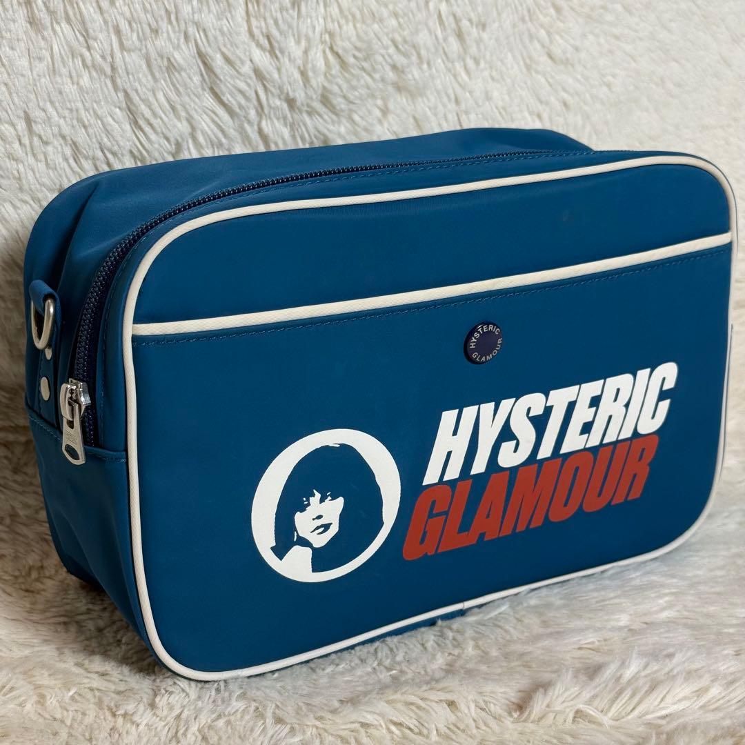 ほぼ未使用 ヒステリックグラマー ショルダーバッグ ナイロン ブルー系