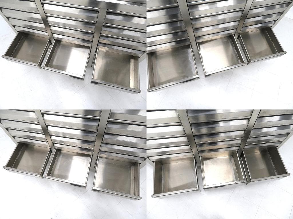 ステンレス モダン 収納 キャビネット ドロアー 工具箱 サイドボード