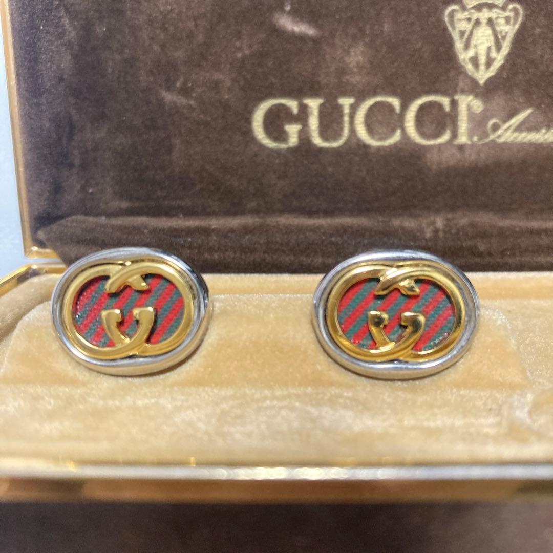 希少【美品】GUCCI カフス&タイピンセット シェリーライン グッチ