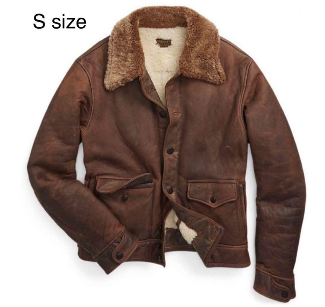 新品タグ付 RRL シアリング ジャケット レザー ムートン S 定価41.1万