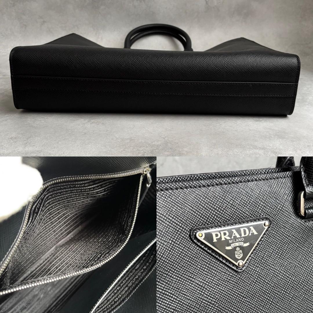 コメント割引適用済み!PRADA 2025最新/現行 レザー トートバッグ