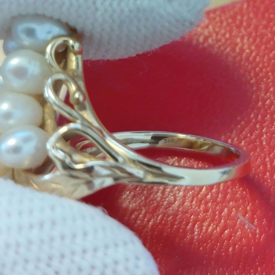 583刻印 K14相当 ゴールド パール リング 総重量約7g ヴィンテージ