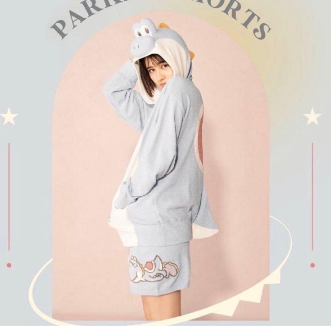 ジェラートピケ × スーパーマリオ】 ヨッシー パーカー（ブルー